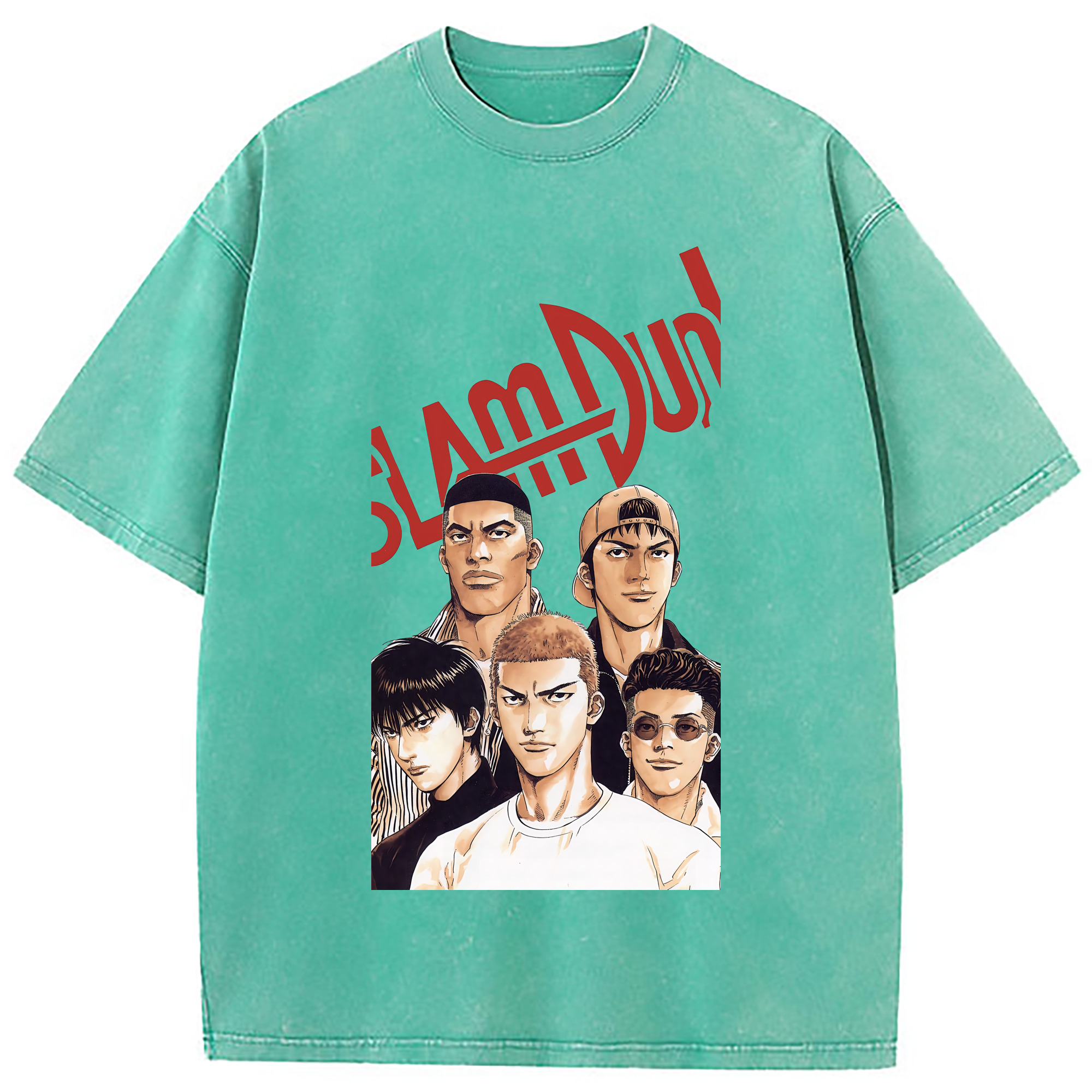 （画像用） SLAM DUNK／スラムダンク 綿100% ヴィンテージ風 半袖Tシャツ（フロントプリント）